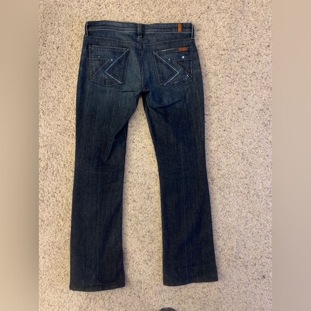 Womens 7 for all mankind dark blue denim jeans